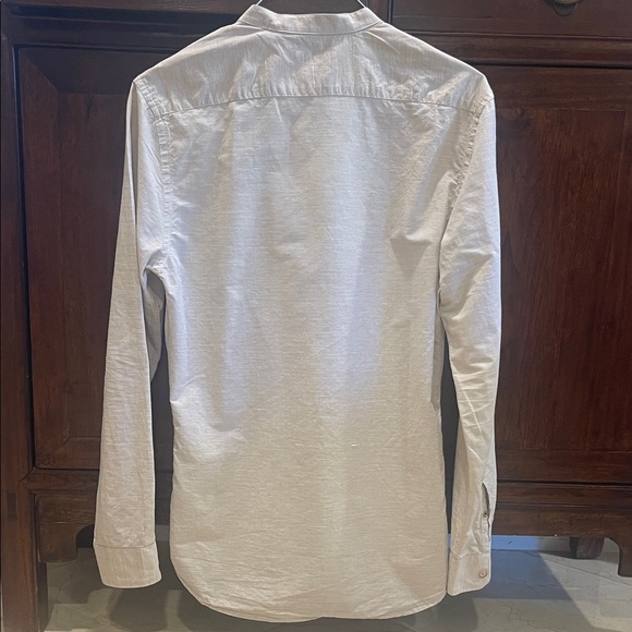 Zara Men's Light Tan Cotton Linen Shirt - Picture 5 of 8